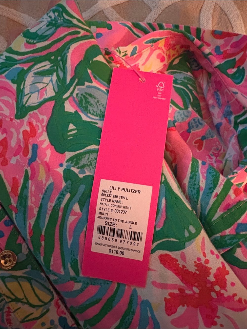 Lilly Pulitzer Natalie Cover Up Size Large NWT - Picture 5 of 5